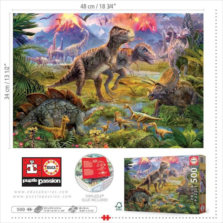 Puzzle 500 Piezas De Dinosaurios