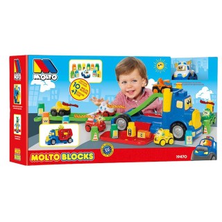 Camion Portacoches 82 Cm Incluye 1 Coche Mas 10 Blocks .