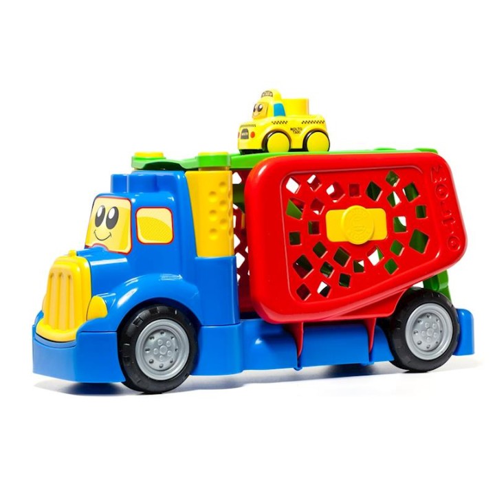 Camion Portacoches 82 Cm Incluye 1 Coche Mas 10 Blocks .