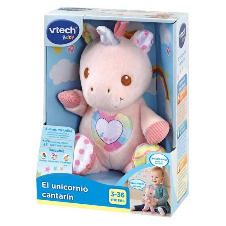 Peluche El Unicornio Cantarin Con Luz Sonido Y Diferentes Te