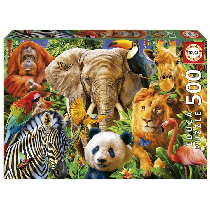 Puzzle 500 Collage De Animales Salvajes