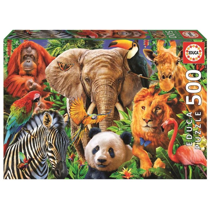 Puzzle 500 Collage De Animales Salvajes