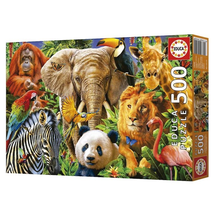 Puzzle 500 Collage De Animales Salvajes