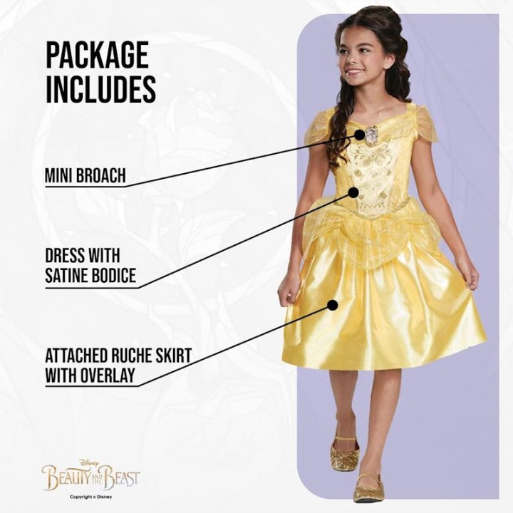 Disfraz Princesa Disney Bella Classic Talla. 3-4 Años