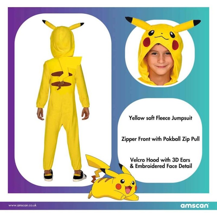 Disfraz Pokemon Pikac Suit Niño Talla 3-4 Años