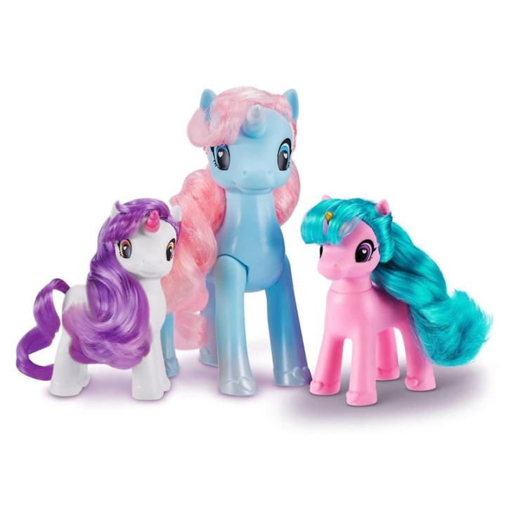 Set 3 Unicornios Sparkle Girlz, 18Cm (Grande) Y 11 Cm (Peque