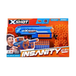 Pistola X-Shot Insanity- Manic 24 Dardos 30X15x4cm