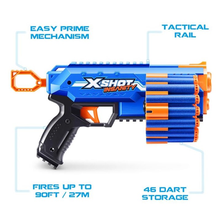 Pistola X-Shot Insanity- Manic 24 Dardos 30X15x4cm
