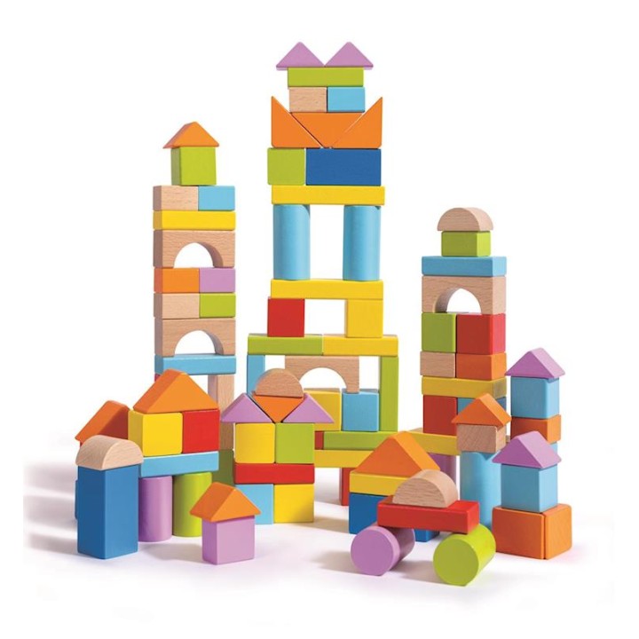 Puzzle De Madera 101 Bloques 27,X22x13cm