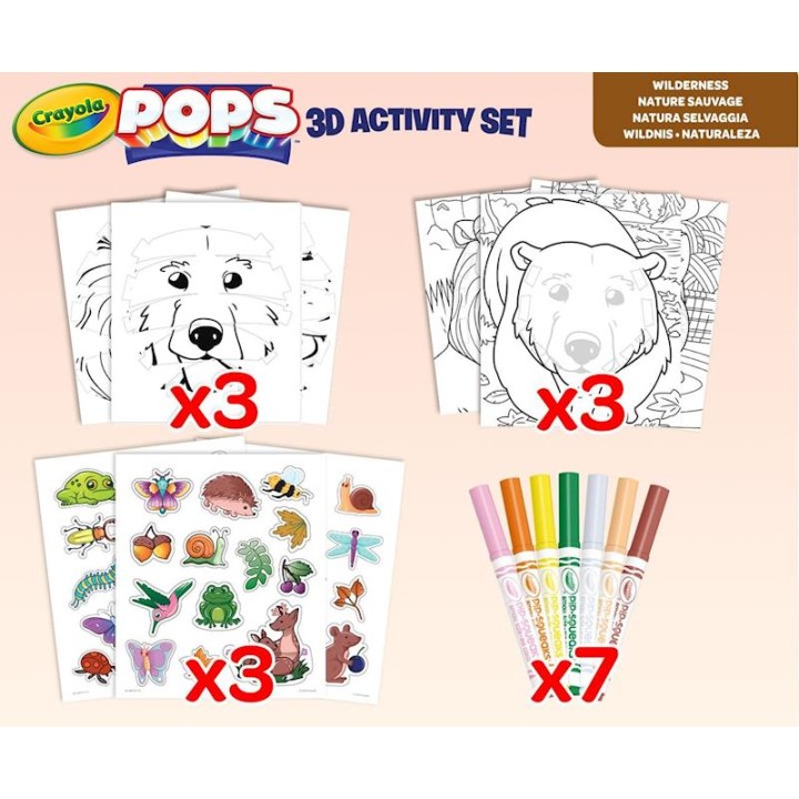 Set Attività 3D Crayola Pops_Natura Selvaggia