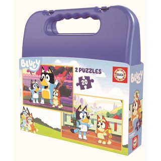 Puzzle Maleta Bluey 2X20 Piezas