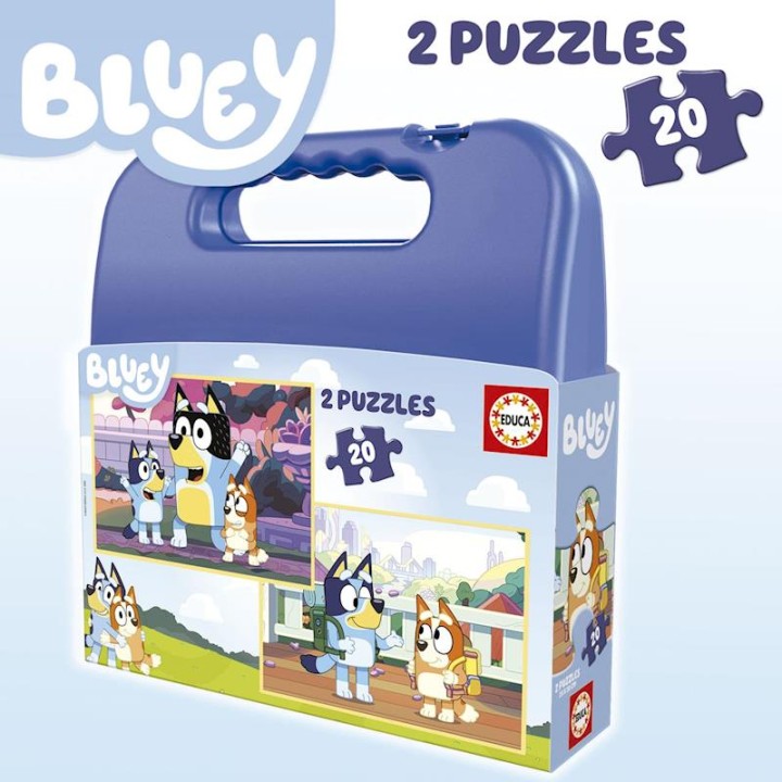 Puzzle Maleta Bluey 2X20 Piezas