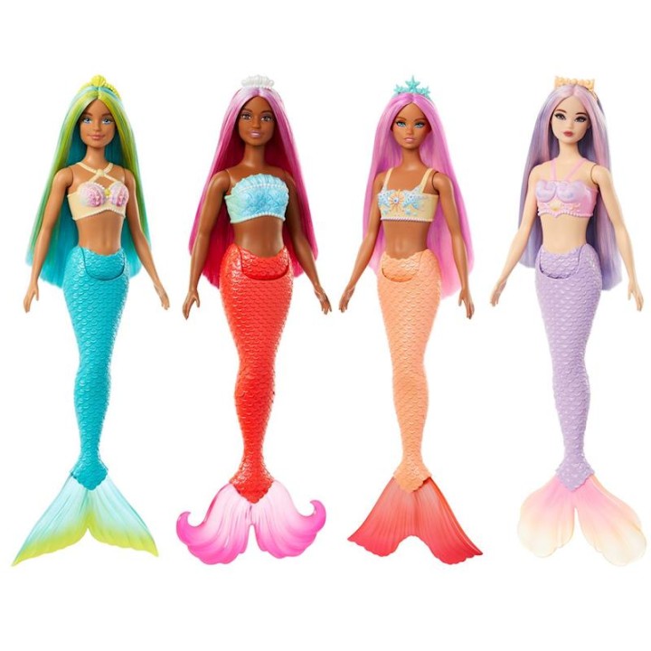 Muñeca Barbie Sirena Con Cola Rígida