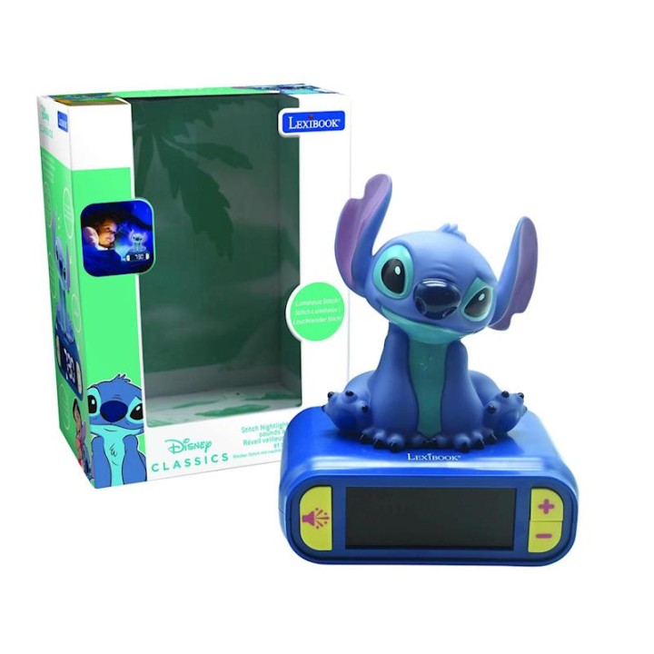 Despertador Digital Con Luz De Noche 3D Stitch