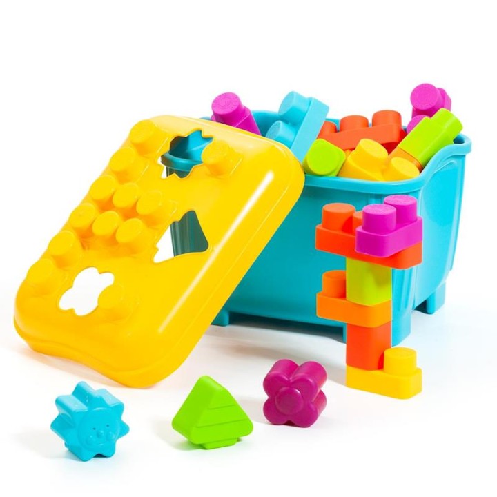 Caja Bloques Y Puzzles Blandos Con 15 Piezas.