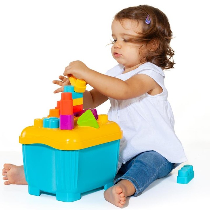 Caja Bloques Y Puzzles Blandos Con 15 Piezas.