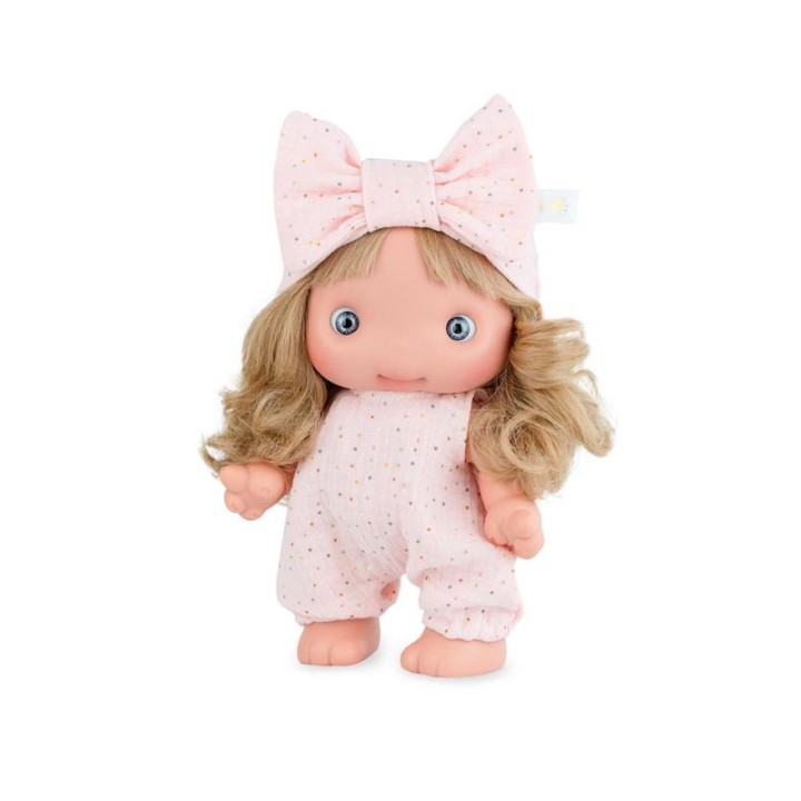Muñeca Piu Mono Rosa Con Lunares En Estuche,