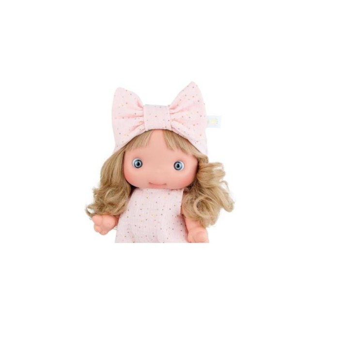 Muñeca Piu Mono Rosa Con Lunares En Estuche,