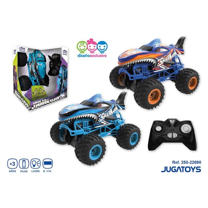 Coche Radio Control Tiburón Flas, Escala 1:16,