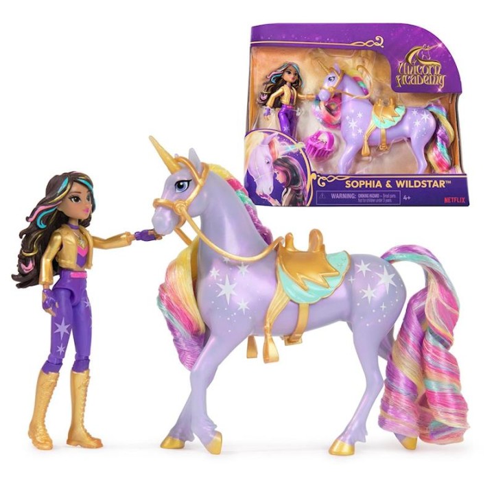 Muñeca Articulada Sohpia 11 Cm Y Unicornio