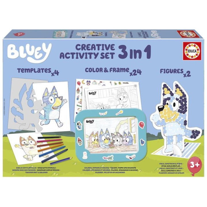 Set Creativo 3 En 1 Marco De Bluey ¡Colorea
