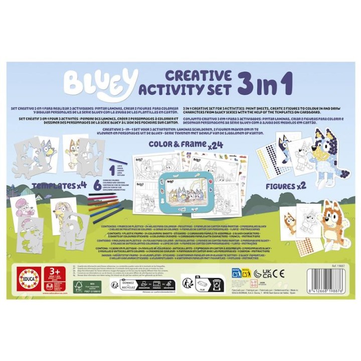 Set Creativo 3 En 1 Marco De Bluey ¡Colorea
