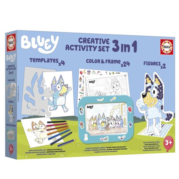 Set Creativo 3 En 1 Marco De Bluey ¡Colorea