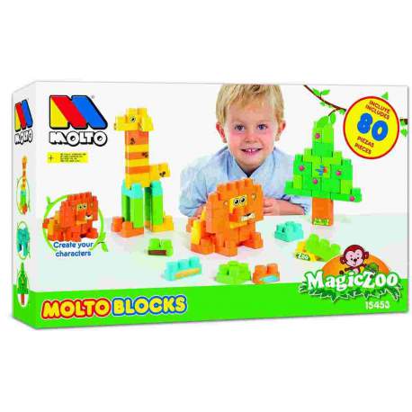 Molto Blocks Magic Zoo Construcción 80 Piezas
