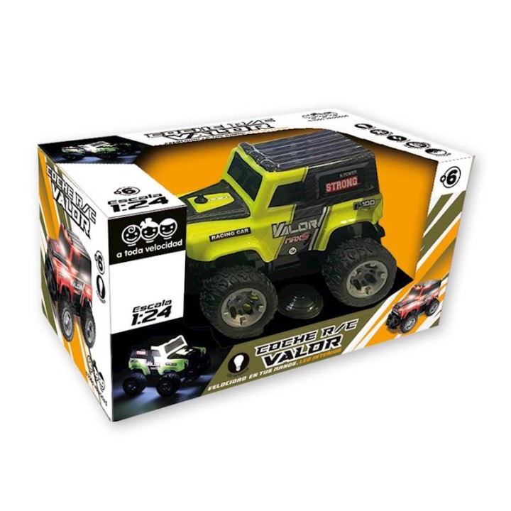 0 Coche Radio Control Valor Con Luces, Bateria Y