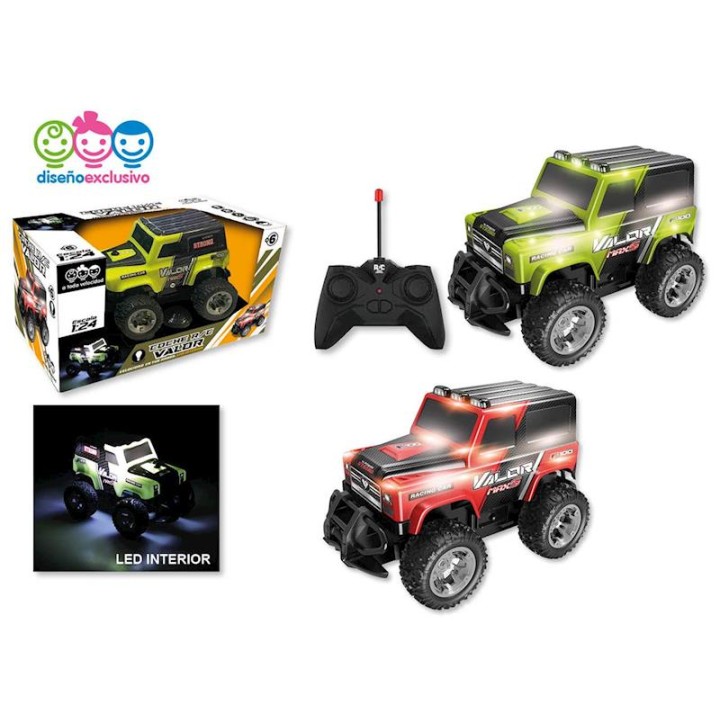 0 Coche Radio Control Valor Con Luces, Bateria Y