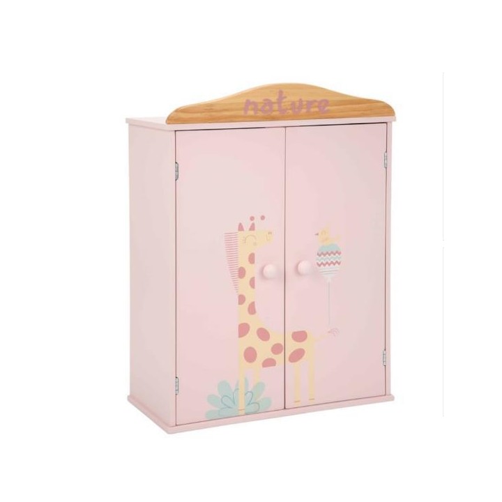 Armario De Madera Para Ropa De Muñecas Rosa Línea 