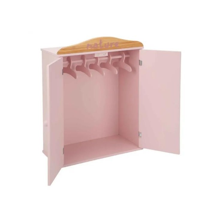 Armario De Madera Para Ropa De Muñecas Rosa Línea 