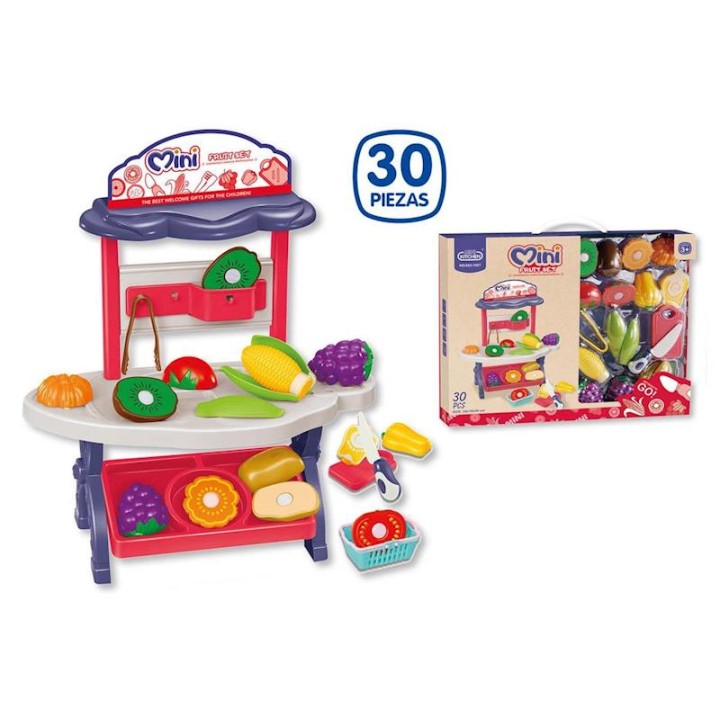 Suermercado Con Frutas Partidas (Velcro) 30 Pzs