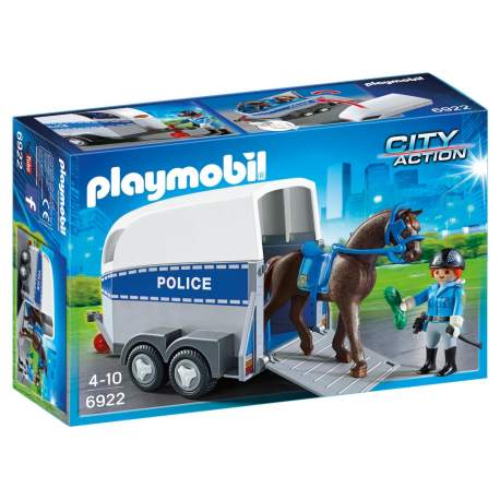 Playmobil Policia Con Caballo Y Remolque