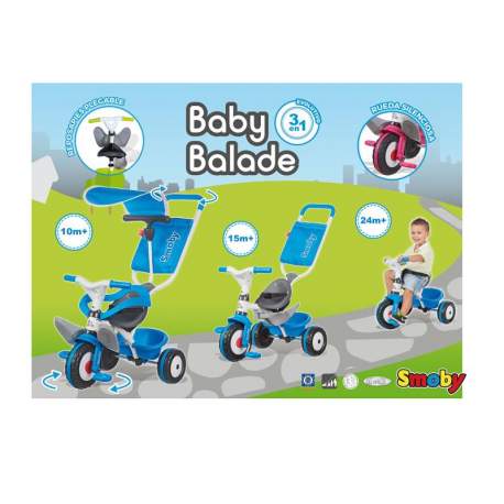 Triciclo Baby Balade Azul 66,5 X 50 X 52 Cm