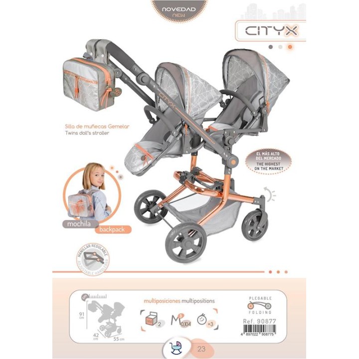 Silla Gemelar Plegable City Multiposicion