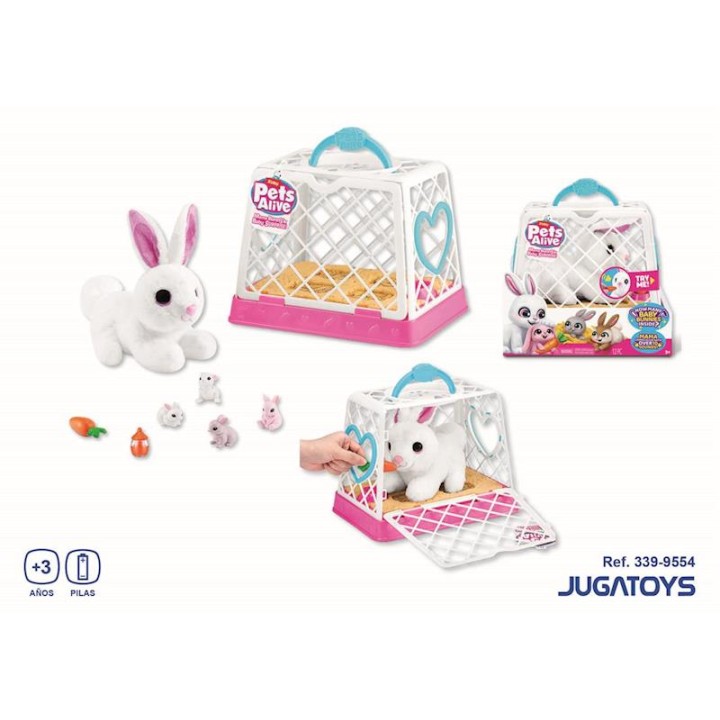 Conejo Interactivo Pets Alive Pasea Con Sus 3