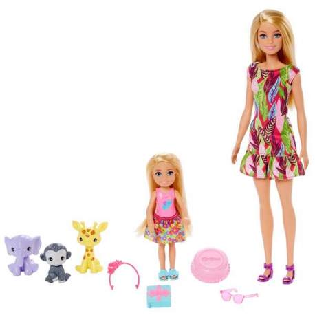 Muñeca Barbie Y Chelsea Cumpleaños Con Animales