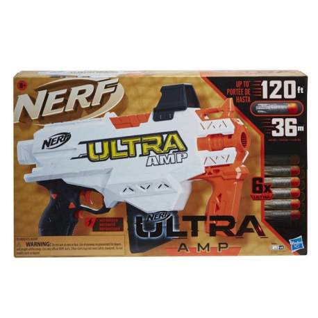 Pistola Nerf Ultra Amp ¡Apunta Por La Mirilla Y Lanza Automá
