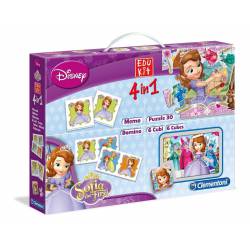 Edukit 4 en 1 Princesa Sofía Puzzles y Juegos Educativos Clementoni
