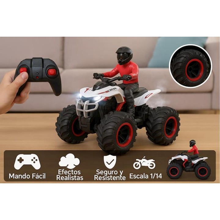 5 Moto Quad Radio Control Escala 1:14 Con