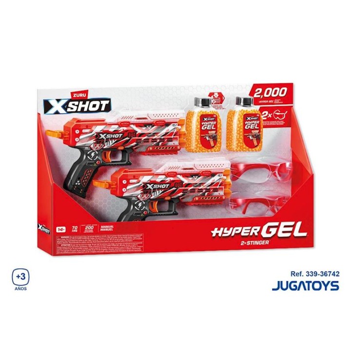 Pistola X-Shot Hyper Gel Stinger, Incluye
