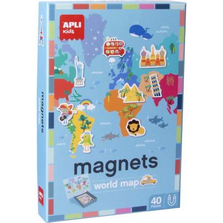 Juego Apli Didactico Magnetico Mapa Mundi 40 Pieza