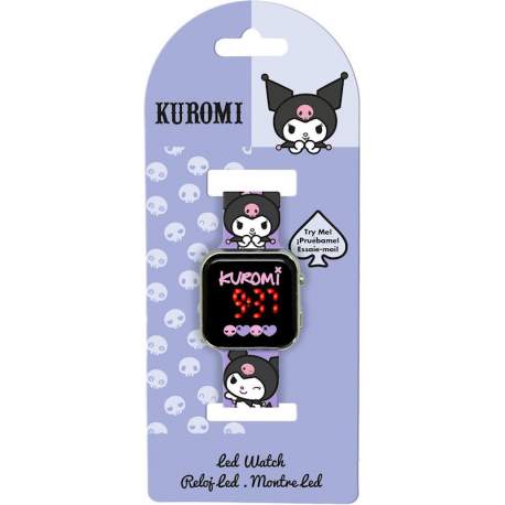 Reloj Digital Kuromi Led Morado