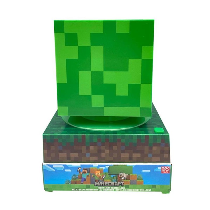 Lampara Minecraft 3D Con Despertador Y