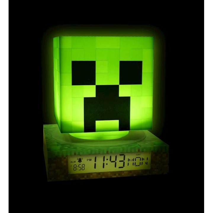 Lampara Minecraft 3D Con Despertador Y