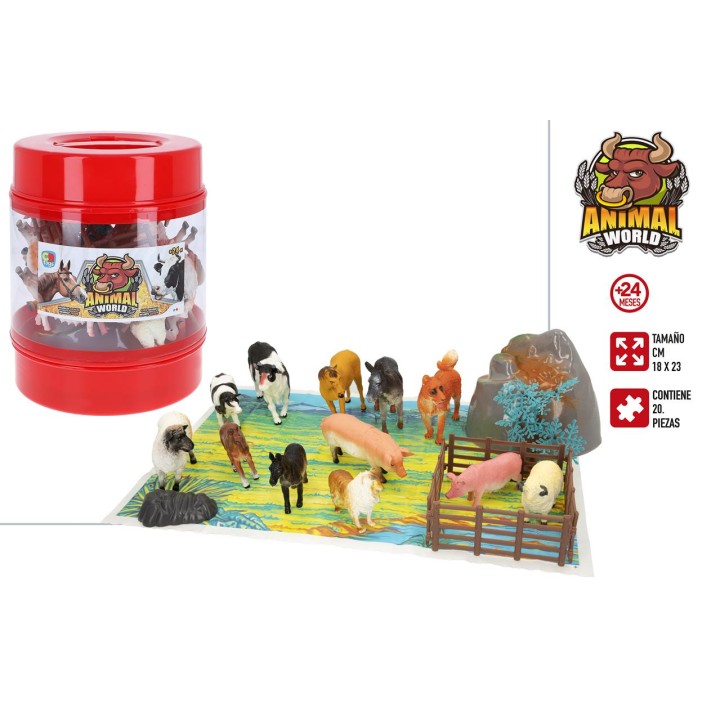 Bote Animales Granja 18X23 Cm