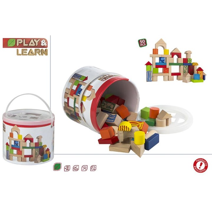 Cubo De 50 Pzs Madera