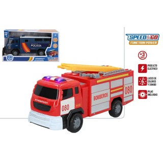 Camion Electrico Speed & Go Policia O Bomberos Sdos. Con Luc