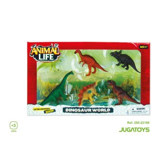 Set Dinosaurios En Caja 6 Pzas